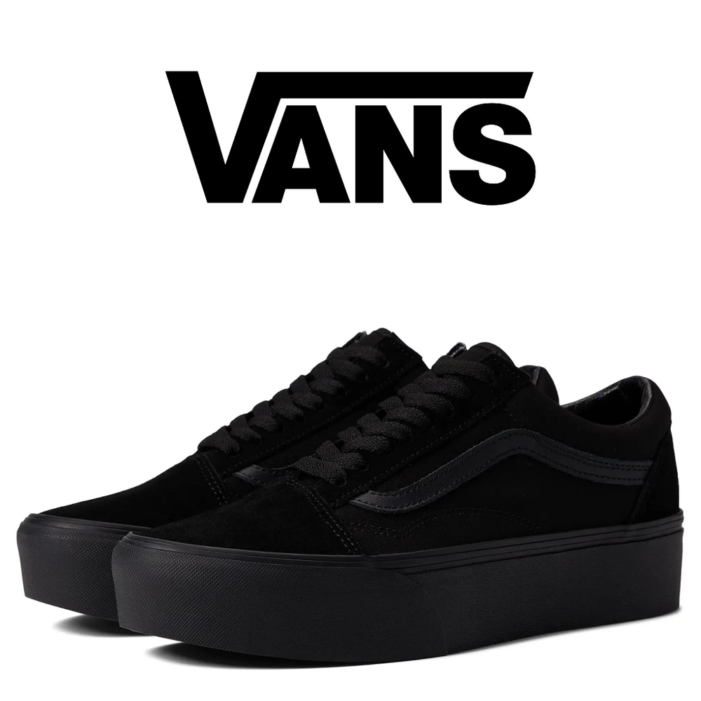 Vans - Old Skool Stackform Suede/Canvas Black/Black - Women's Size 8 - Picture 2 of 7